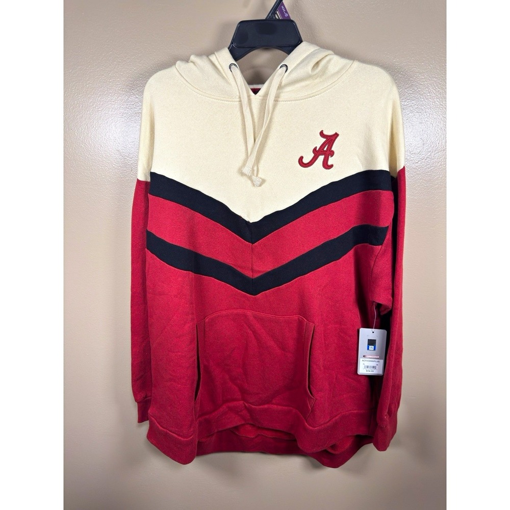 Colosseum Alabama Crimson Tide Colorblock Pullover Hoodie Womens Plus 2XL